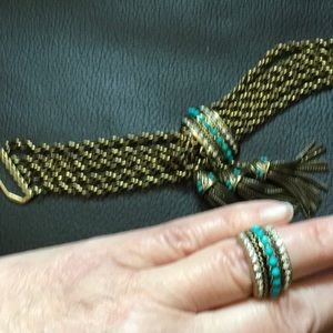 Heidi Daus Jewelry - Gold/Turquoise Heidi Daus Bracelet and Ring Heidi Daus Jewelry - Gold/Turquoise Heidi Daus Bracelet and Ring
